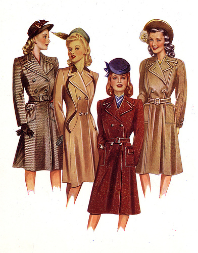 The fashion in the 1940's is like no other combining feminine dresses and